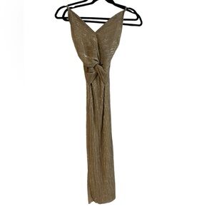 Metallic gold shirt dress